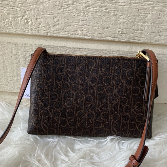 calvin klein double zip crossbody